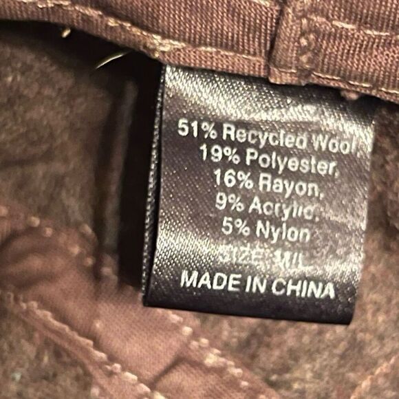 Brown Wool Blend Newsboy Cap Size M/L - Picture 4 of 6